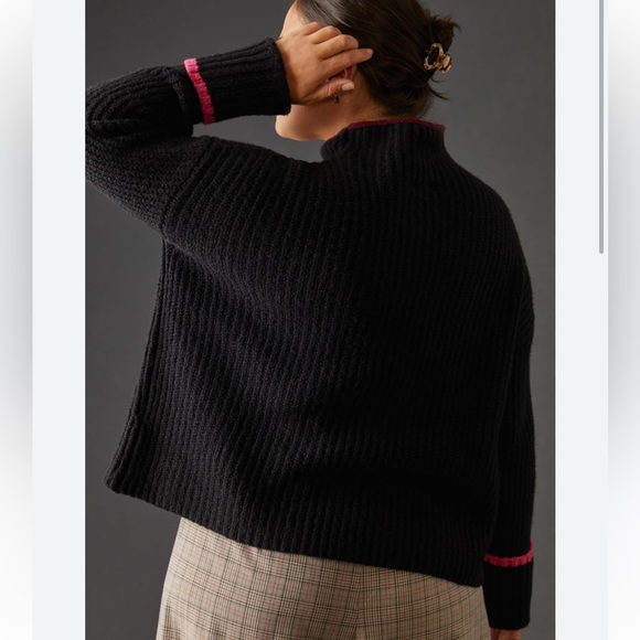 Anthropologie The Maeve Mock-Neck Color-Tipped Sweater M nwt - Picture 12 of 13